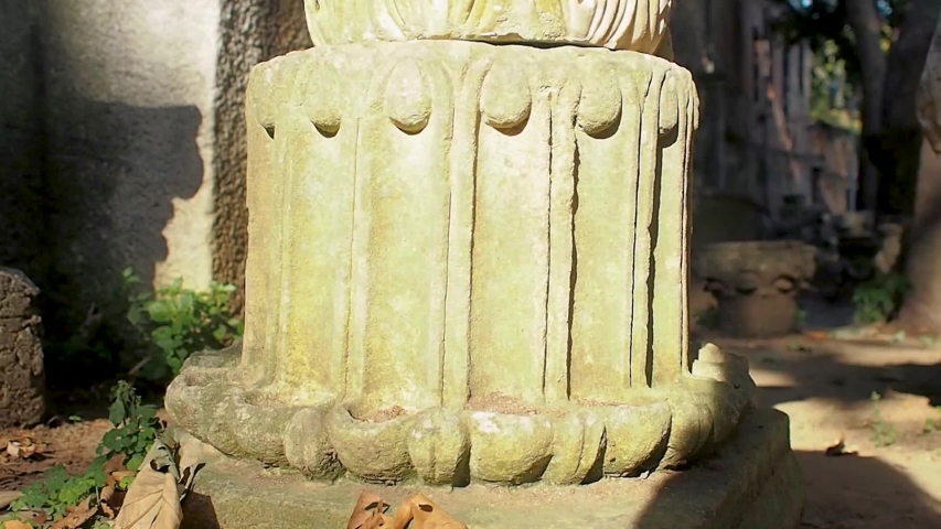 Marble column with Corinthian capital, archaeological excavations