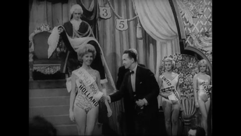 CIRCA 1959 - Miss Holland wins the Miss World pageant.