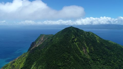 Aerial view of beautiful Guishan Island or called "Turtle Island" in Yilan, Taiwan.