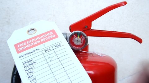 Fire extinguisher monthly check pressure guage
