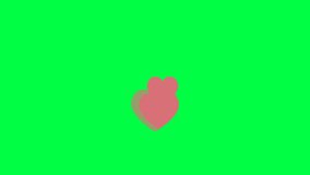 Heart animation, Animation heart motion graphic come in on scene. many hearts. green background. isolate green screen.