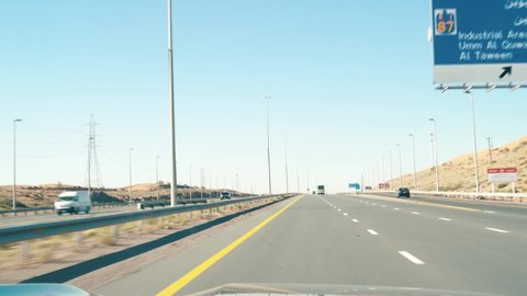 E 311 or sheikh Mohammed bin zayed road is a major road in the United Arab Emirates , off-road  trip POV uae desert Streets .