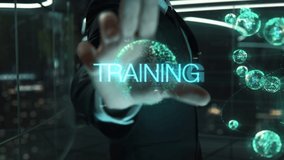 Businessman with Training hologram concept - Powered by Shutterstock - Get 15% off with code: PIKWIZARD15