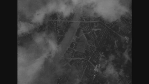 CIRCA 1945 - The American 8th Air Force bombs Dresden.