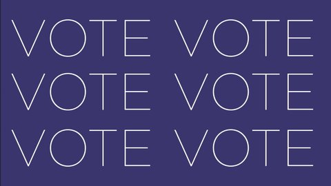 Vote kinetic animated text rallying voters to get out there and make their mark. 4K bright color pop text. 