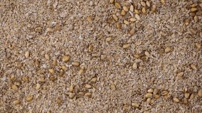 Portion of rotating Wheat Bran as seamless loopable 4K footage
