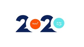 happy new year 2020 intro, motion graphic video 4K