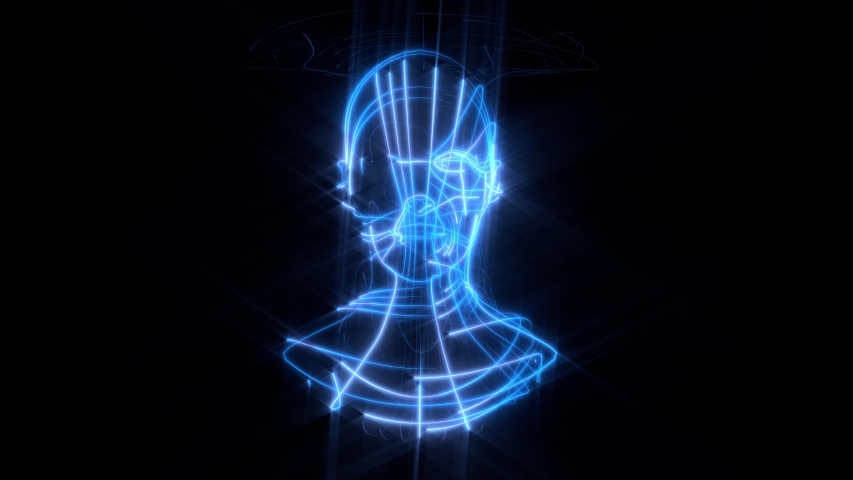 4k cell human face hologram turntable Stock Footage Video (100% Royalty ...