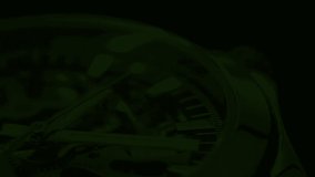 Video of green chronometer timepiece