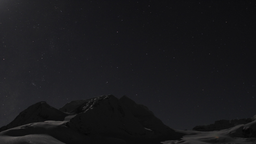 Epic Himalayan moonset behind mountain