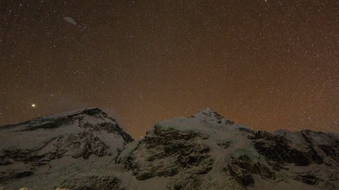 Khumbu Icefall from Everest basecamp at night