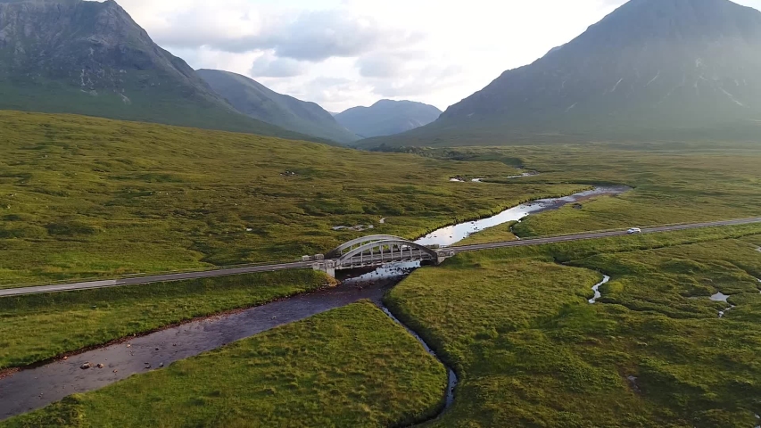 Glencoe is a glen of volcanic origins in the Highlands of Scotland. The valley of Glen Coe was used as the location of several famous films.