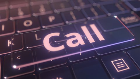 Futuristic Computer Keyboard Transparent Call Key Stock Footage Video ...