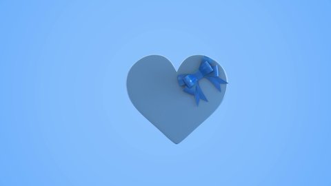 3d animation render gift box with heart shape.loop animation for valentine.
