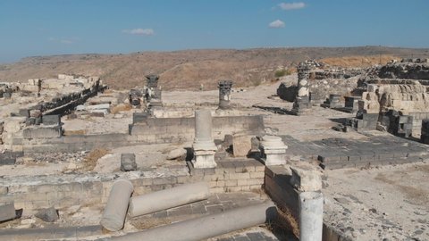 The ruins of the northwest church in the ancient settlement Hippos - Sussita, Israel.