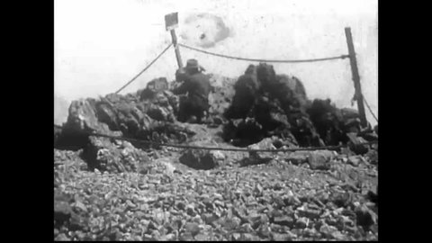 CIRCA 1920s - Prospectors arrive daily in this 1920s footage of gold miners in Gilbert Nevada panning for gold.