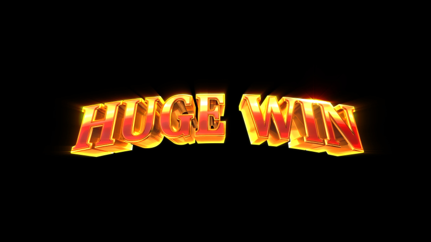 A "HUGE WIN" celebration for any award scenario. Perfect for casino   Transparency embedded in video. | Shutterstock HD Video #1043763532