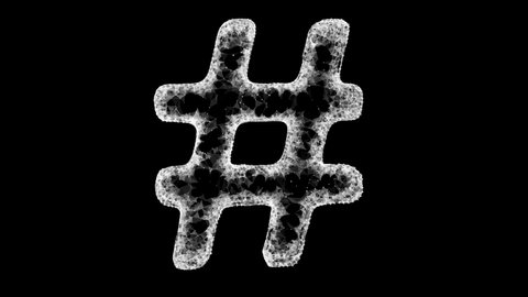Hashtag icon. Concept of social media, micro blogging PR and popularity. Wireframe low poly mesh. Video available in 4K FullHD and HD render footage
