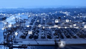 Technology of logistics concept. Communication network. INDUSTRY 4.0. Factory automation. - Powered by Shutterstock - Get 15% off with code: PIKWIZARD15