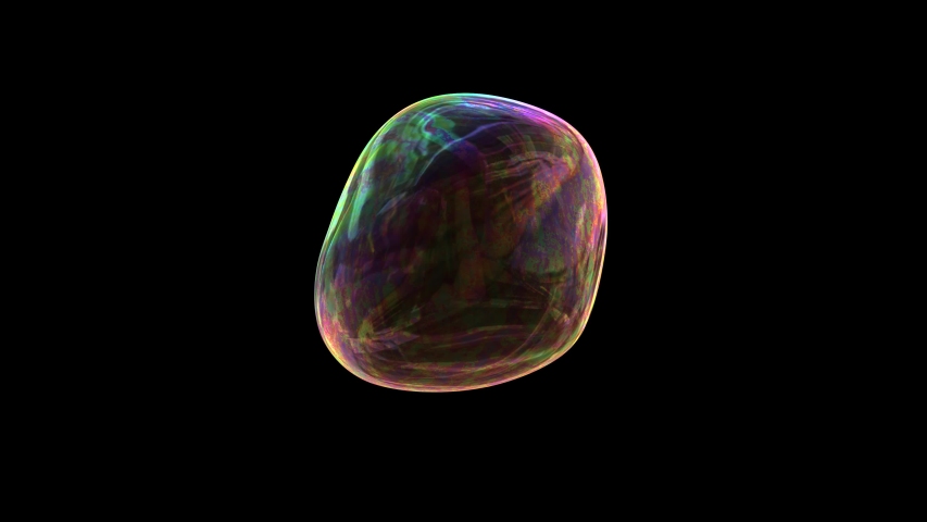 soap bubble over dark black screen seamless loop, 4k colorful motion background (Hd, 3840 X 2160, ready for compositing, isolated on black,  Royalty-Free Stock Footage #1043773252