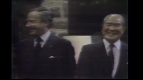 CIRCA 1982 - Attendees of the Economic Summit at Versailles include Ronald Reagan, Margaret Thatcher, Helmut Schmidt, Zenko Suzuki and others.