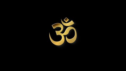 Om Animation Gold Intro Alpha Channel Stock Footage Video (100% Royalty ...