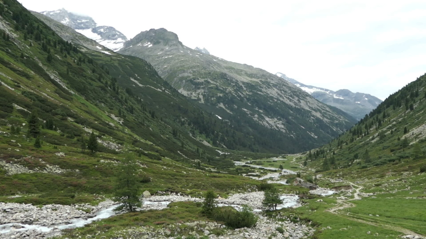 alpine mountain stream in Schlegeis valley Tirol Austria.