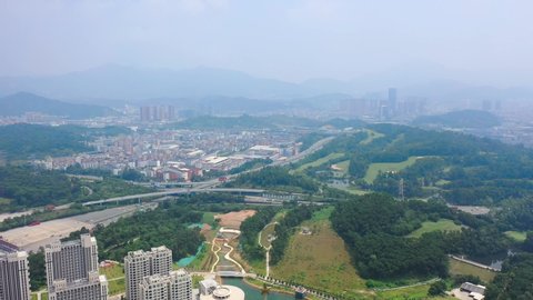 August 23, 2019, aerial photography of Shenzhen MSU-BIT University, Shenzhen, Guangdong, China