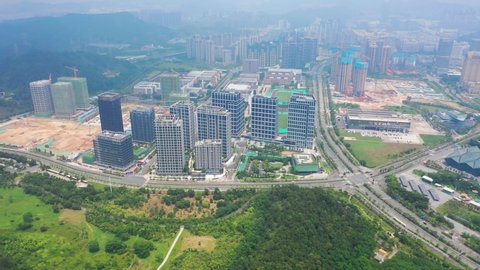 August 23, 2019, aerial photography of Shenzhen Science and Technology Park, Shenzhen, Guangdong, China