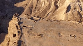 Masada - Aerial footage of the ancient fortification in the Southern District of Israel
Drone View of Masada National Park at sunrise, Dead sea, Israel
