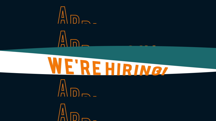 Corporate Apply Now We're Hiring animated text. Room for your email at the end of the video. Great for linkedin job recruiting. Spice up your HR profile. 4K clean colors 