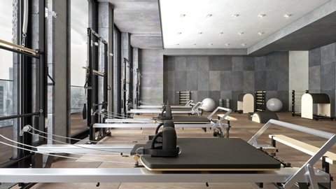 Reformer Plates Health Club 3d Rendering Stock Footage Video (100% ...