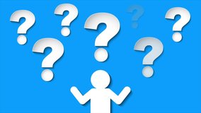 people with many question marks. Making decision, thinking, uncertainty, learning concept. Animation. - Powered by Shutterstock - Get 15% off with code: PIKWIZARD15