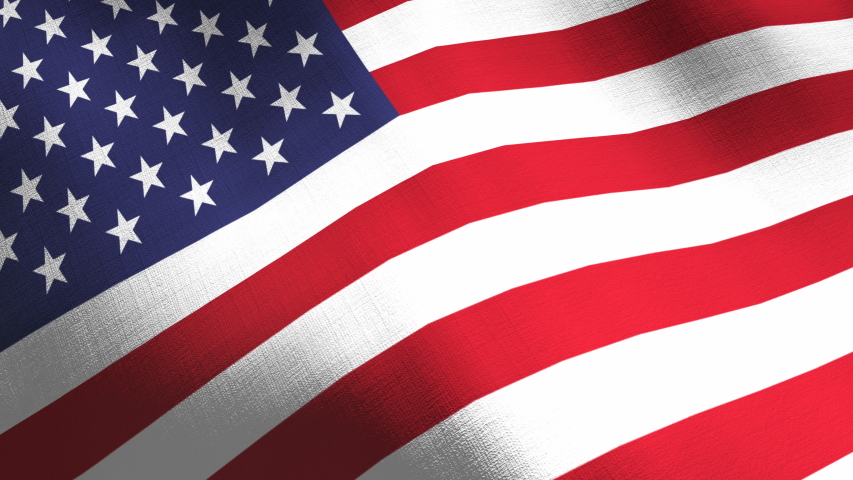 United States waving flag. Seamless cgi animation highly detailed fabric texture in cinematic slow motion. Patriotic US American 3d background of country symbol or government concept. USA Memorial day Royalty-Free Stock Footage #1043934487