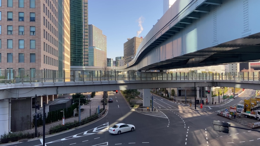 Shiodome in Japan, Tokyo Landscape 
