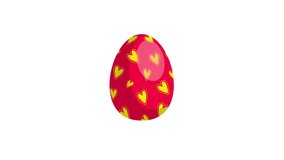 Set of colorful Easter eggs. Happy Easter day concept. Animation on white.