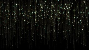 Christmas  background 4K rain of falling gold and blue glitter particles and Golden threads. Festive effect with sequins. For screensavers, Christmas, wedding decor, greetings. - Powered by Shutterstock - Get 15% off with code: PIKWIZARD15