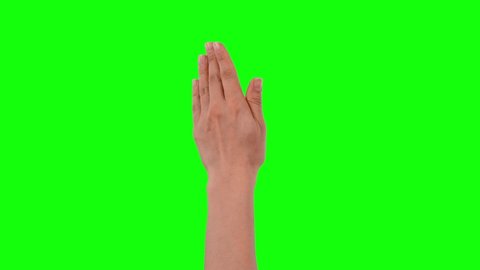 Touchscreen hand gestures on chroma key