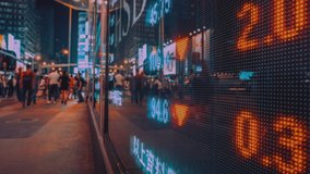 Timelapse of Financial stock market numbers and city light reflections - Powered by Shutterstock - Get 15% off with code: PIKWIZARD15