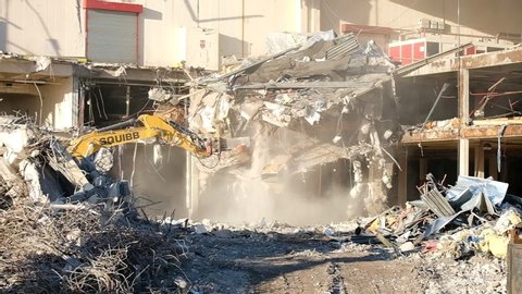 Nottingham, UK 01/28/2019 Factory building being demolished