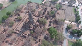 Ayutthaya/Thailand                  Aerial video from Ayutthaya , capital of the Kingdom of Siam      taken by drone camera