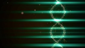 Virtual dna generated from abstract space dust is turning around illuminated by green light rays. - Powered by Shutterstock - Get 15% off with code: PIKWIZARD15