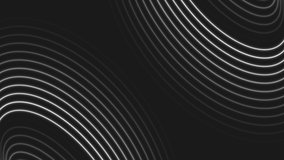 Monochrome white neon laser waves motion design. Elegant wavy lines geometric technology background. Seamless looping. Video animation Ultra HD 4K 3840x2160