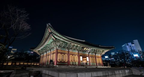 SEOUL-SOUTH KOREA-OCTOBER 25:Time lapse tourist at Gyeongbokgung palace on October 25,2018 Seoul South Korea 