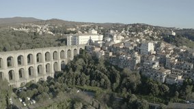 aerial view of the medieval town of ariccia in rome home to the porchetta festival. latium italia. video not edited. color dlog-m.
