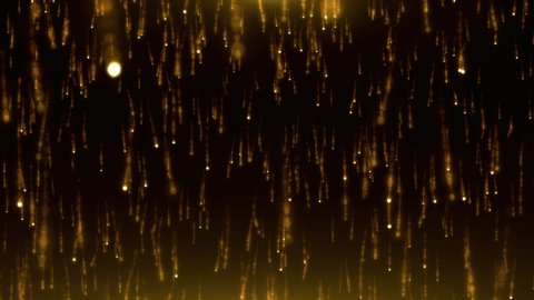 golden particles abstract background Rain motion. Futuristic Glitter particle falling down.Champion promotion Winner screen Holiday celebration Victory texture and  Happy new year concept.