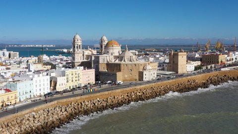 Cádiz Cathedral aerial shot Spain sunny day Roman Catholic Diocese of Cádiz y Ceuta 