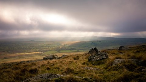 Time lapse of Dartmoor National Park, a beautiful wilderness area of South West England- UK