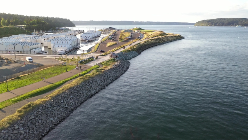 Ruston place, new development and waterfront park in Tacoma, Washington near Point Defiance
