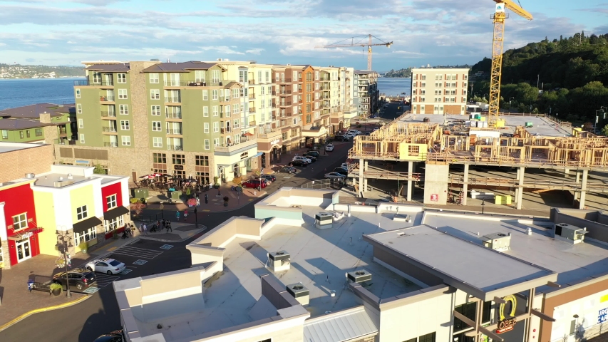 Ruston place, new development and waterfront park in Tacoma, Washington near Point Defiance
